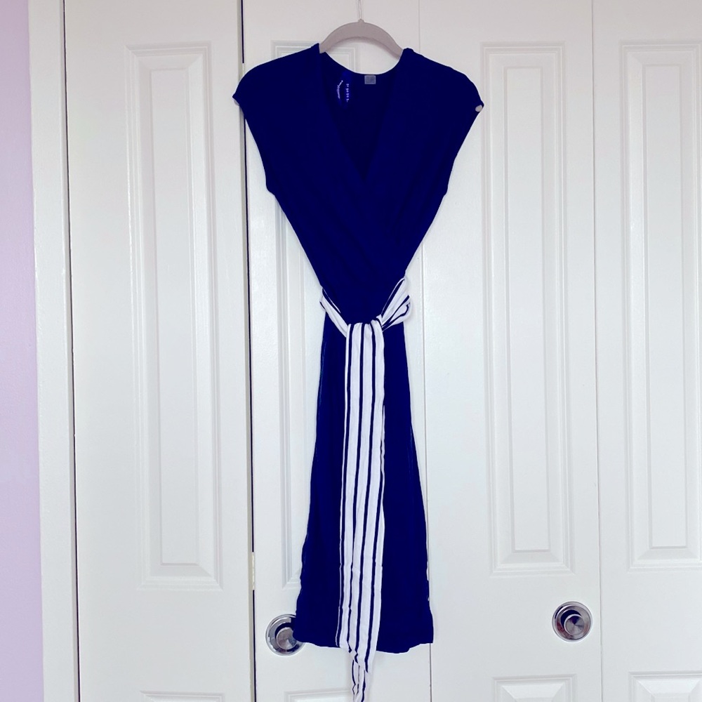 Seraphine Navy Wrap Dress size 6